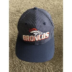 Vintage Logo Athletics Denver Broncos Strapback Hat Cap Blue White NFL